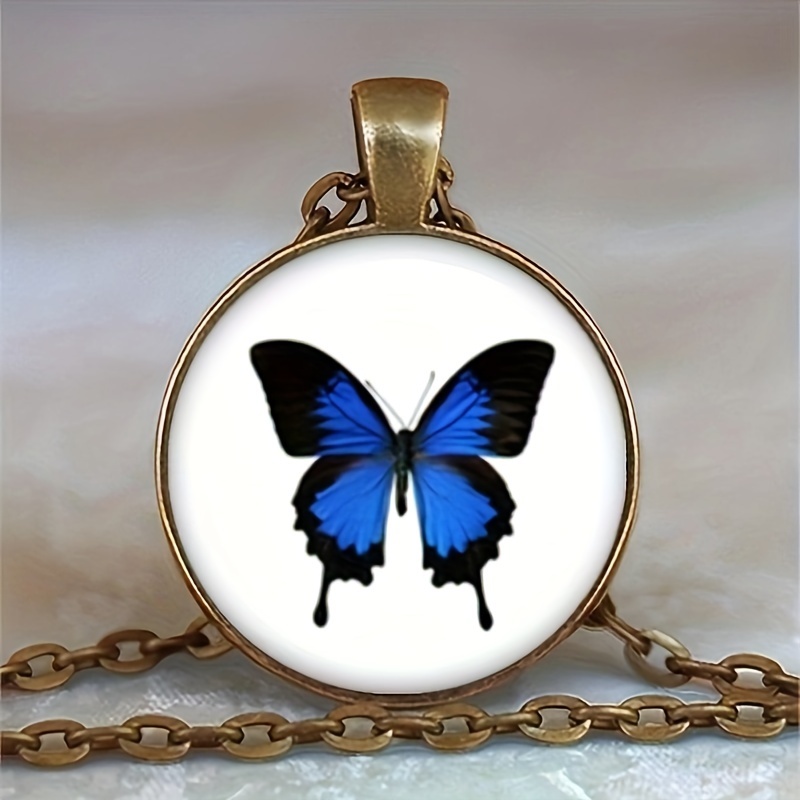 Blue butterfly deals choker necklace