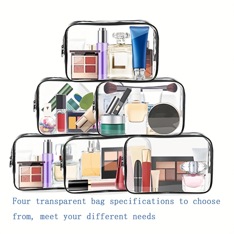 Clear Makeup Bag With Zipper Portable Makeup Bag - Temu