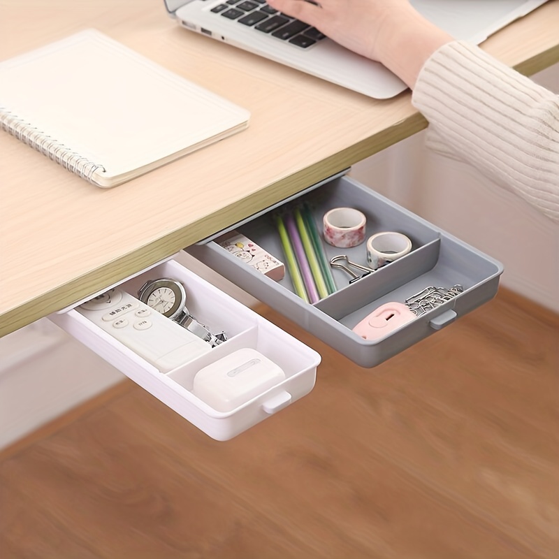 Under Desk Drawer Type Sundries Organizer Box Under Desk - Temu