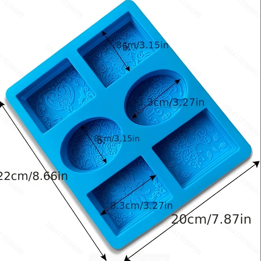 Silicone Soap Moulds 6 Cavities Handmade Soap Making Molds Rectangle Oval  Shapes Cake Bread Baking Moulds for Soap Making DIY Crafts