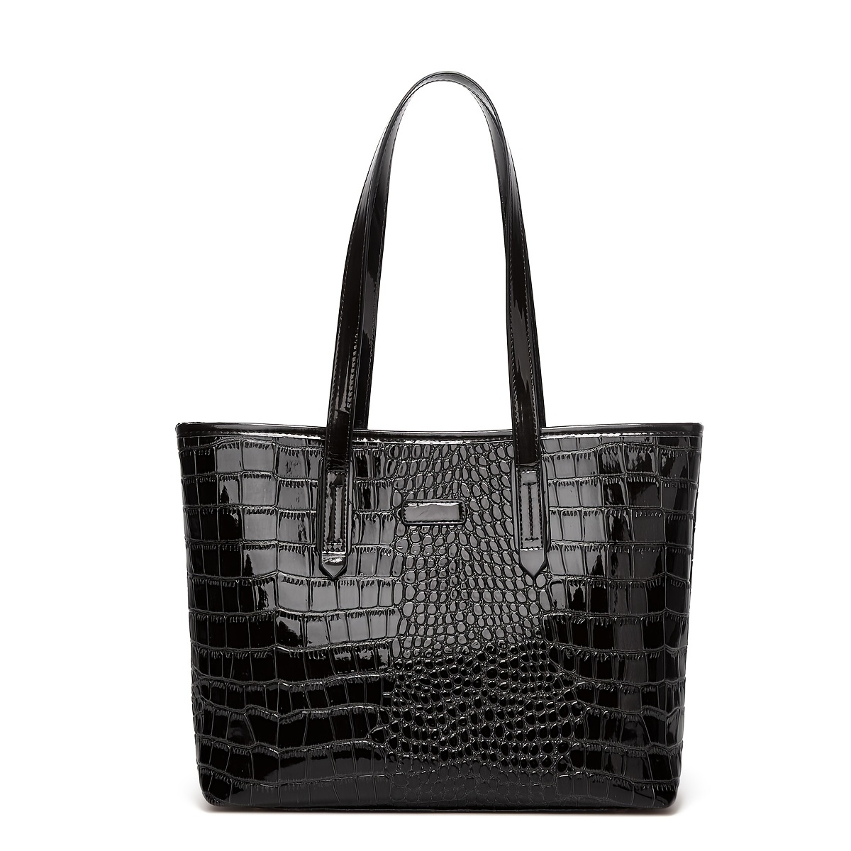 Crocodile Pattern Tote Bag Large capacity Faux Leather Shoulder Bag
