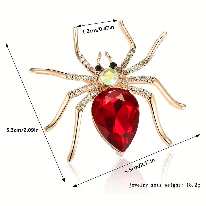 Fashion Spider Brooch Green Red Blue Classic Spider Insect Brooch