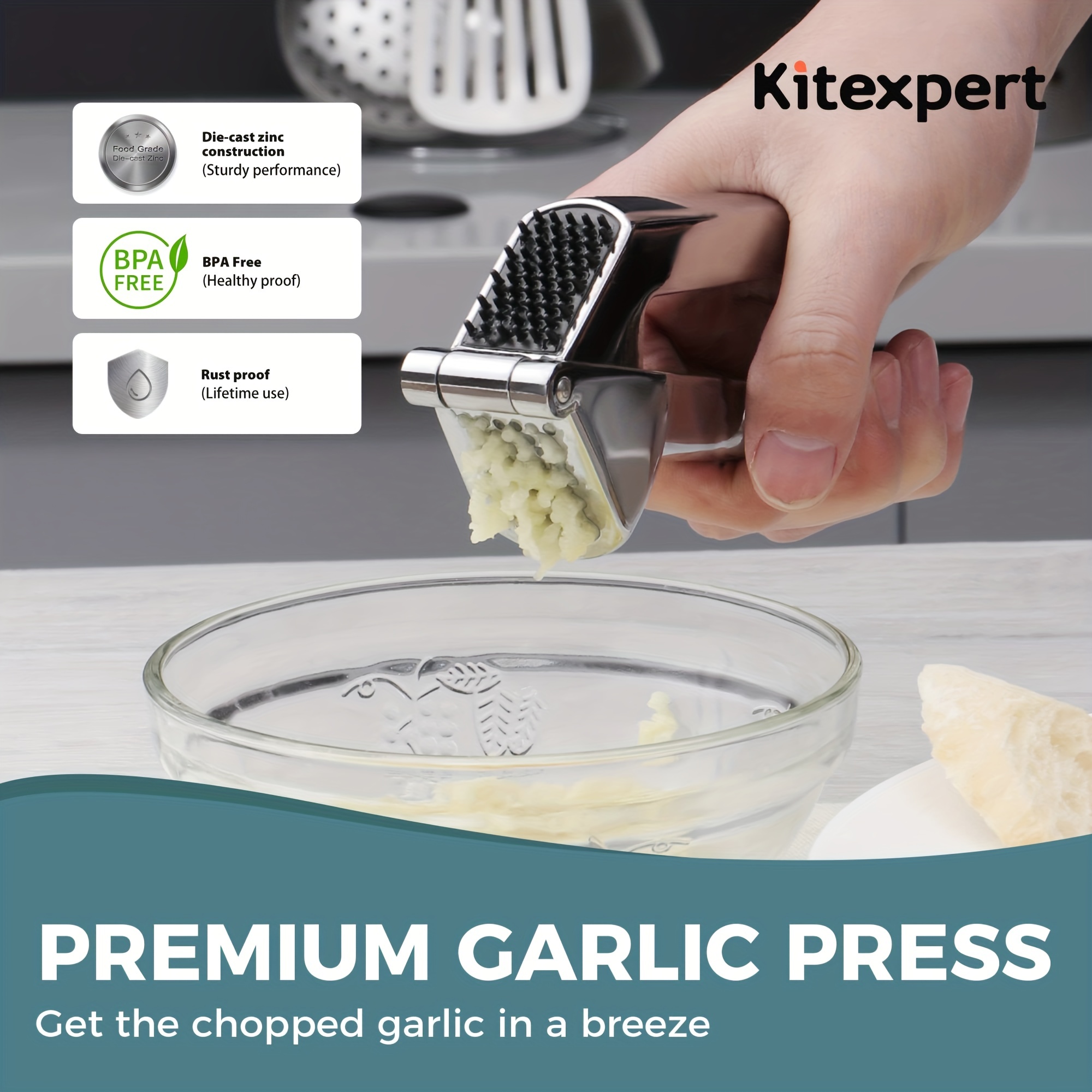  Mincer Garlic Press Mincer Garlic mincer tool - Versatile  Design, Easy to Clean Useful garlic crusher tool (White): Home & Kitchen