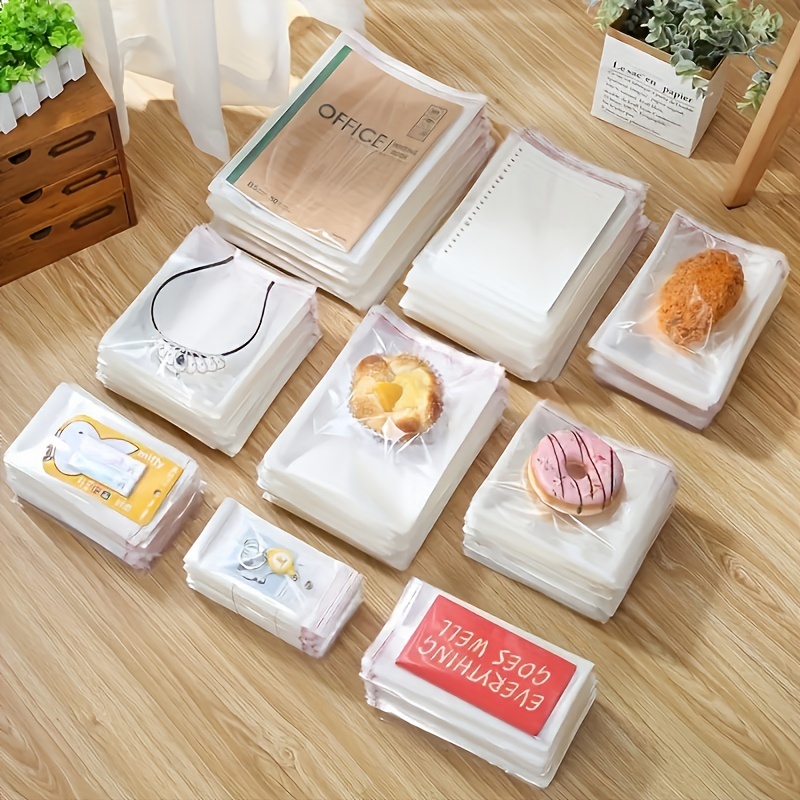 100 bolsas de pan con fuelle inferior de 11 x 14 pulgadas con lazos, bolsas  de celofán impresas transparentes para pan casero o panadería