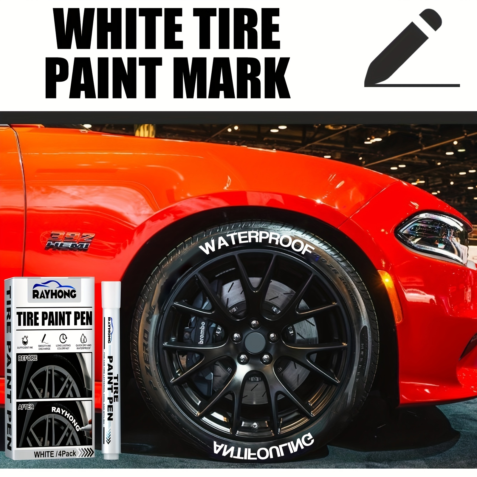 Automotive Paint Pen Waterproof Automotive Wheel Tire Oil - Temu