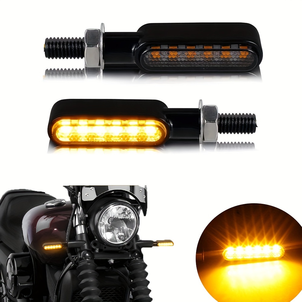 2 intermitentes universales para motocicleta, intermitentes LED que fluyen,  luz intermitente delantera y trasera, compatible con moto, scooter, quad