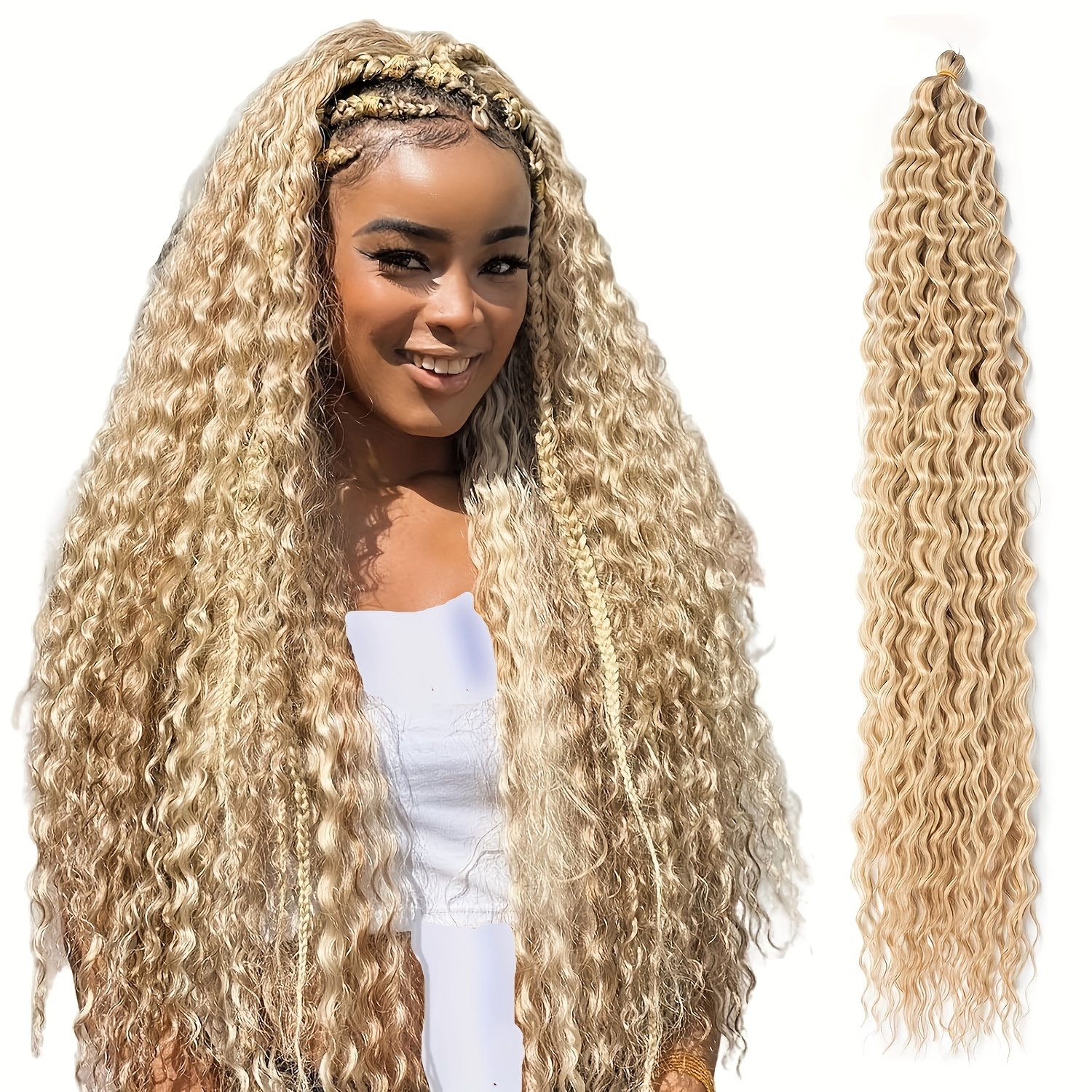 8 Packs French Curly Braiding Hair Pre Stretched Bouncy Loose Wavy Braiding  Hair 18 Inch Copper Red Spanish Curly Braiding Hair Synthetic Crochet