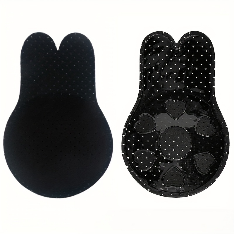 Black Invisible Lift-Up Rabbit Ears Strapless Seamless Bra