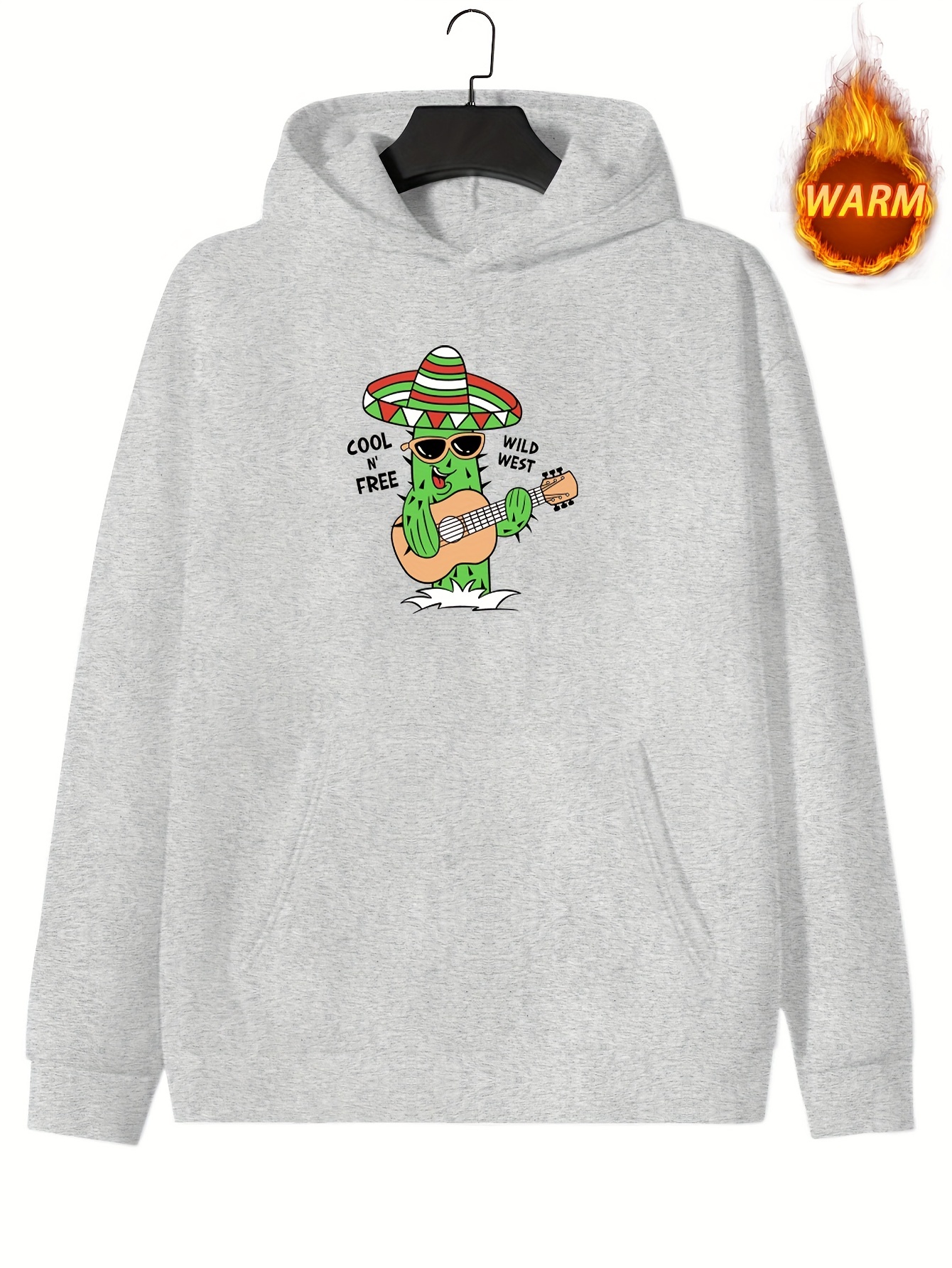 Funny Cartoon Cactus Print Hoodie, Cool Hoodies For Men, Men's Casual  Graphic Design Pullover Hooded Sweatshirt With Kangaroo Pocket Streetwear  For Winter Fall, As Gifts - Temu United Kingdom