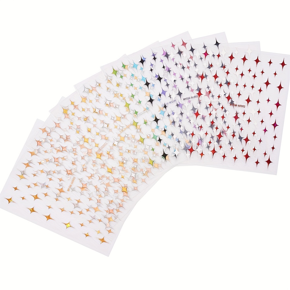 50 Gold Stars Stickers, Stars Envelope Seals, Vinyl Wall Stickers