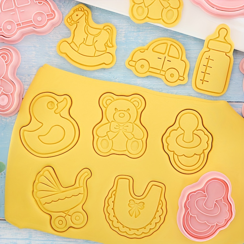 Baby Stuff Cookie Cutters Cartoon Cookie Embosser Cute Milk - Temu