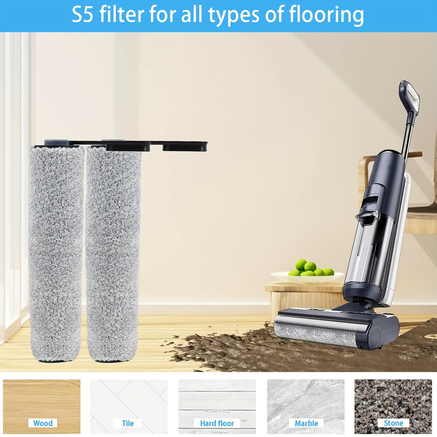 ROLLER BRUSH ACCESSORIES For Tineco Floor S5 & S5 Pro2 Microfiber Soft  $43.14 - PicClick AU