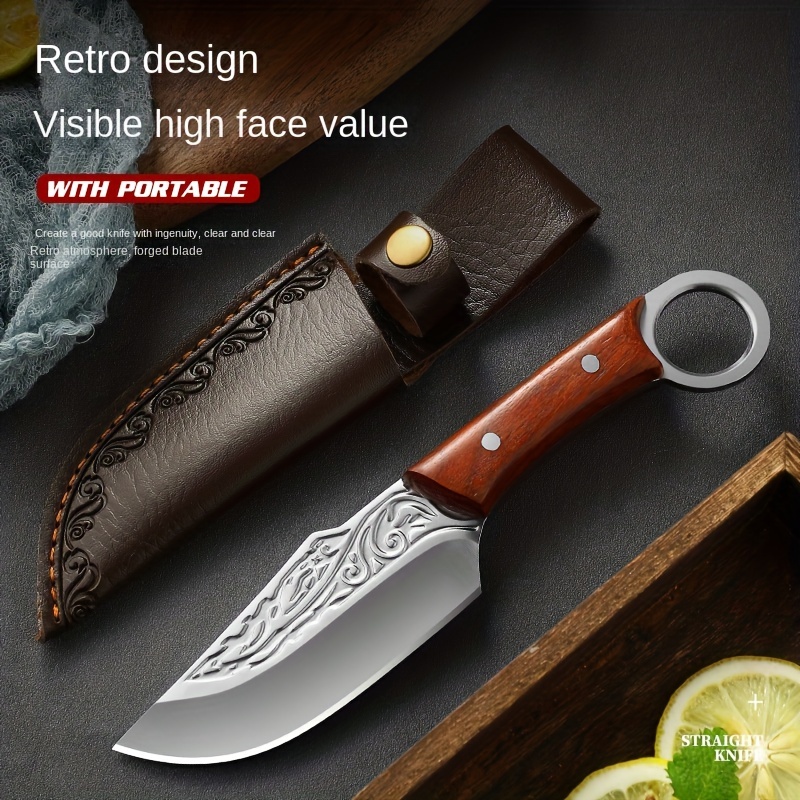 Portable Small Knife With Sheath Household Stainless Steel - Temu