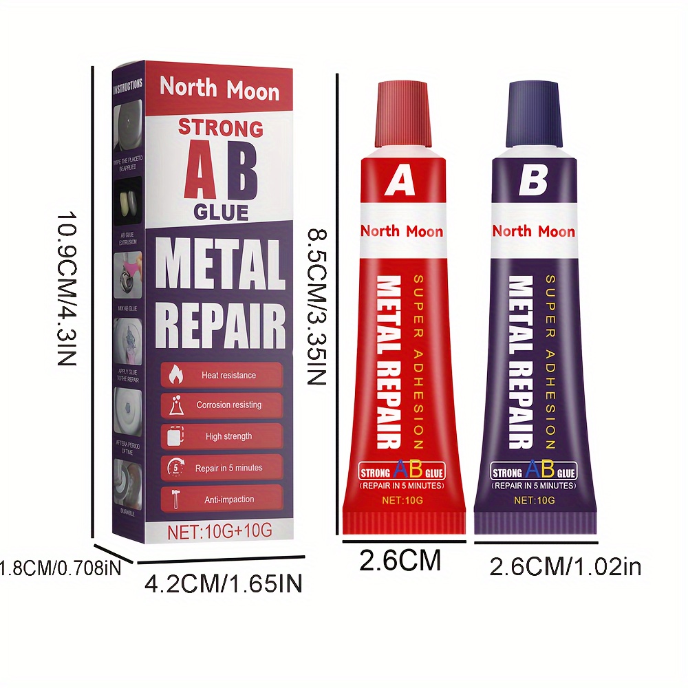 Metal Adhesive, Cast Metal Repair Adhesive (a+b), Metal High Temperature  Heat Resistant Adhesive, Ab Type Metal Adhesive, Metal Liquid Welding  Instead Of Welding - - Temu