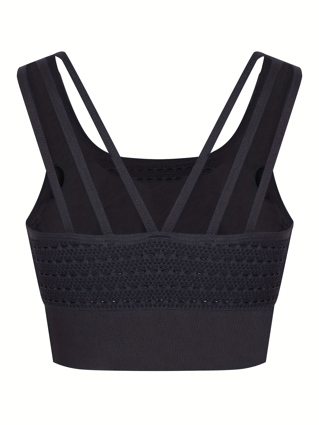 Solid Front Ruched Sports Bra Low Cup Wireless Shockproof - Temu