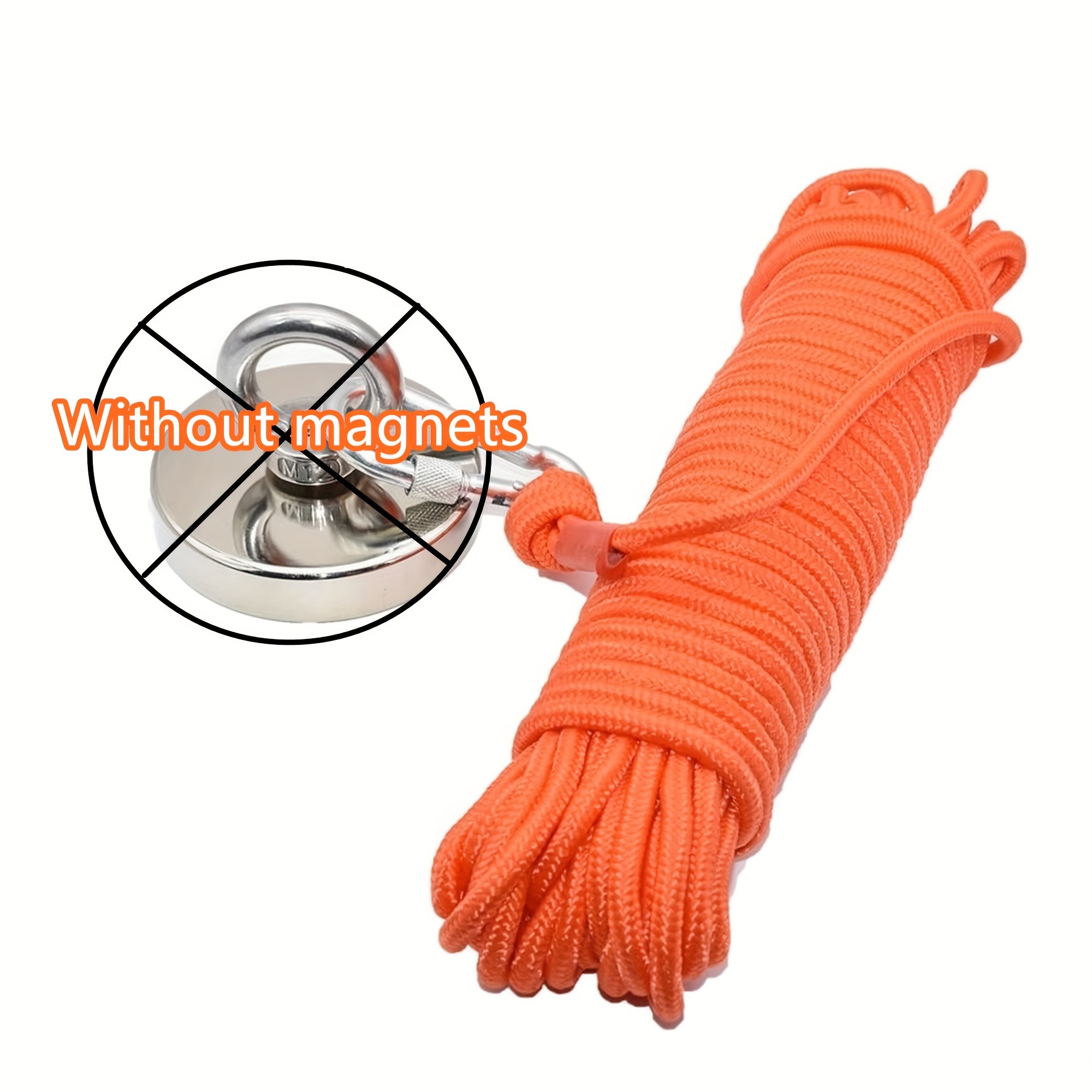 20m Red Magnetic Fishing Rope Braided Nylon Rope With Carabiner For  Clotheslines Anchors Outdoor Camping Tent Rope - Sports & Outdoors - Temu