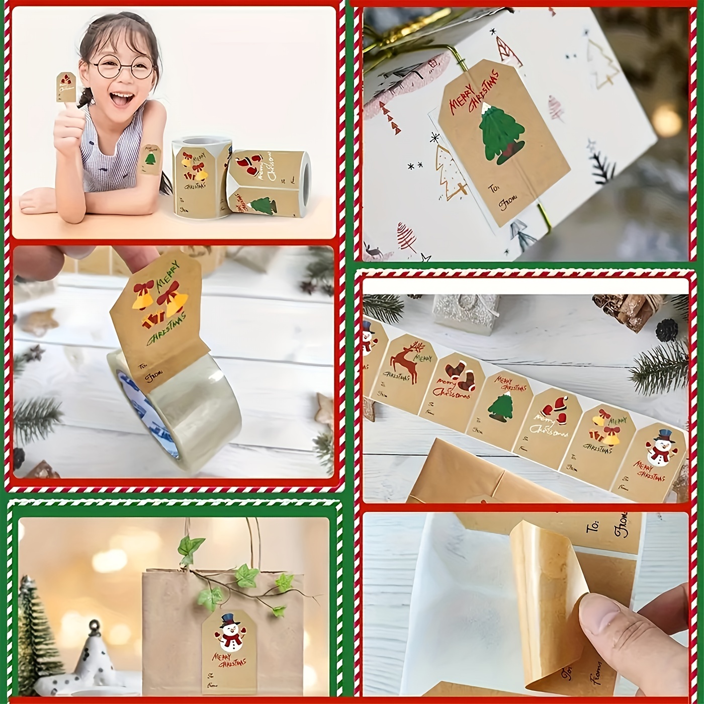 Brown Kraft Paper Roll With Free Gift Christmas Stickers - Temu