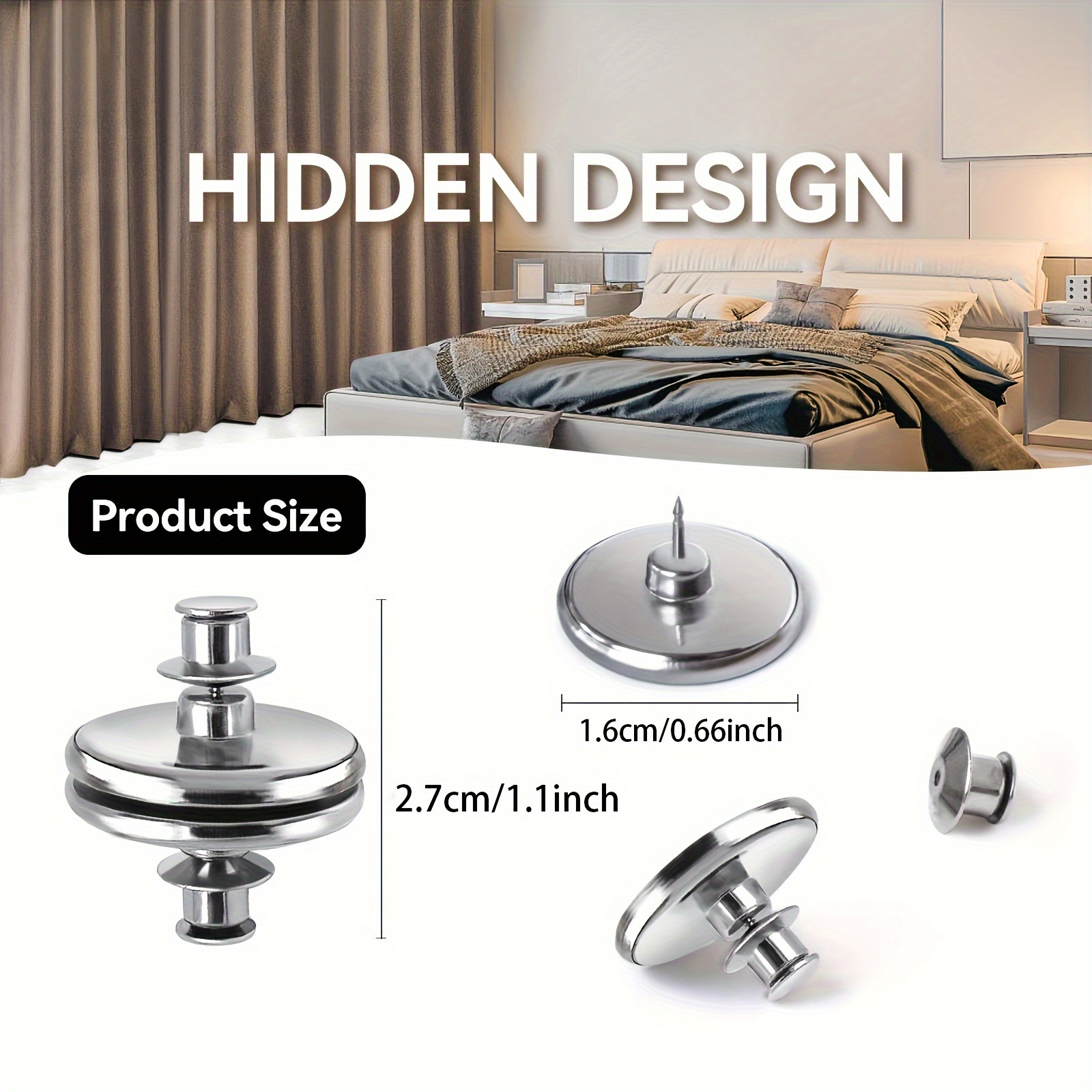 8 Pcs Curtain Magnets Closure for Drapes, Round Magnetic Curtain Clips  Metal Holdback Button to Prevent Lights from Leaking, Detachable Drapery  Weights Magnet with Back Tack for Home Bedroom Draperies 