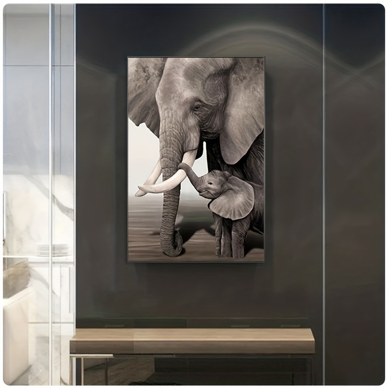 Germany Poster Gemälde Temu 1pc - Tier Leinwand Elefanten Mädchen Rettet