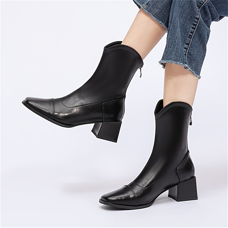 block heel boots mid calf