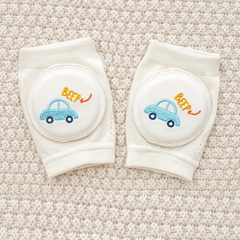 dünne sommer baby knieschoner zum krabbeln, bestickte mesh-ausrüstung zur vermeidung von stürzen, elastische schwamm-ellbogenschoner.