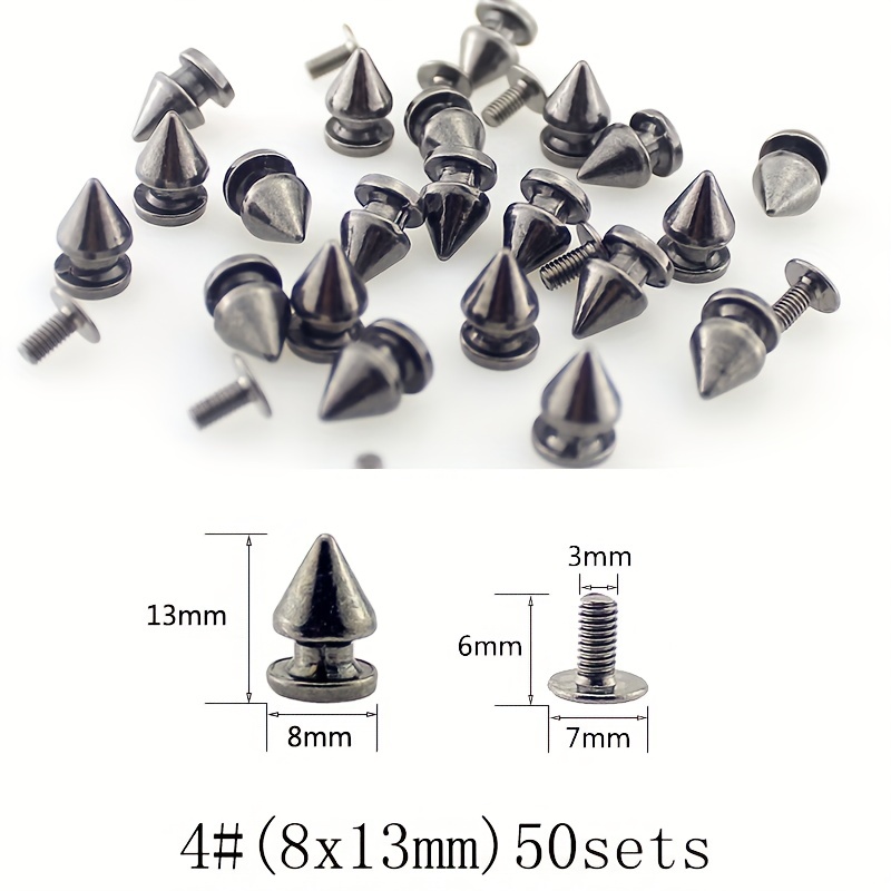 13mm Cone Spike Studs for Clothing Metal Spikes and Studs 