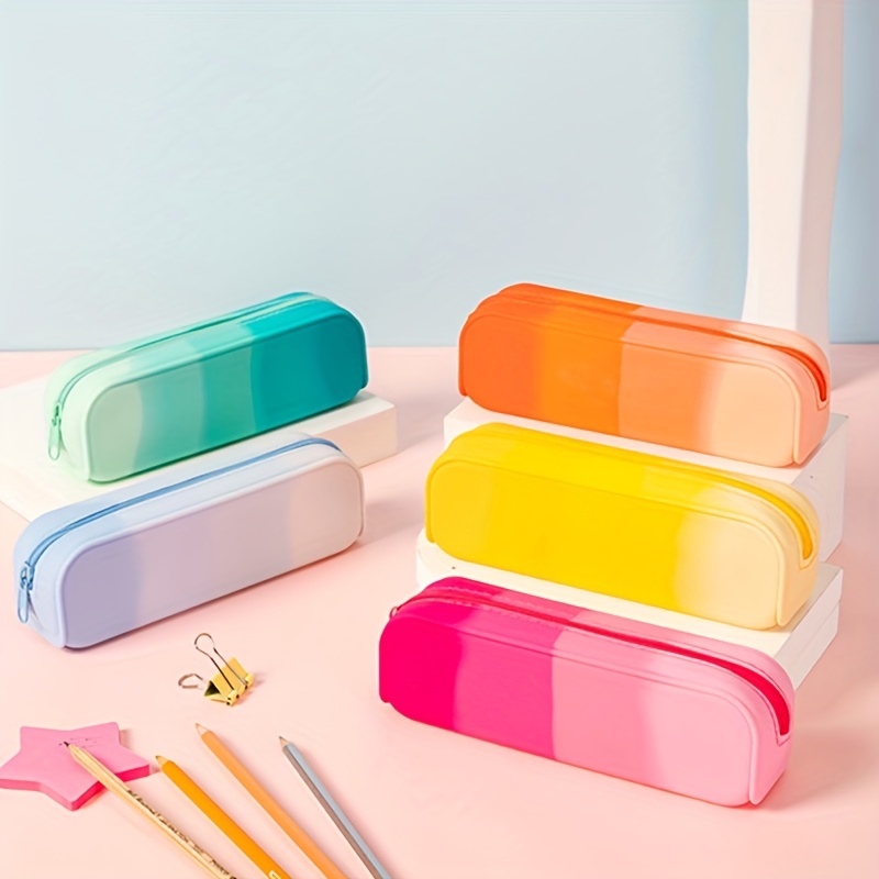 Gradient Silicon Pencil Case  Eco-friendly school stationery and