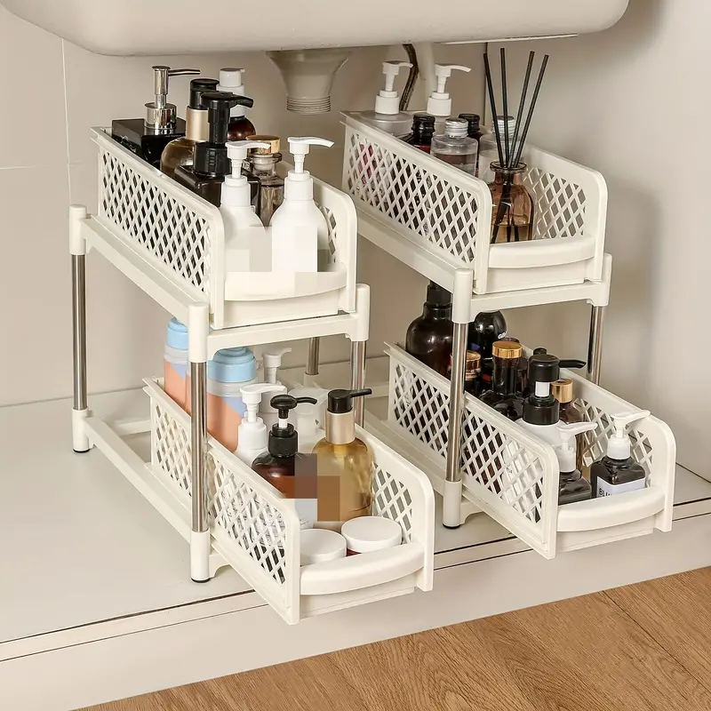 The Twillery Co.® Manor 2 Tier Under Sink Organizer With Pull Out Drawer &  Reviews