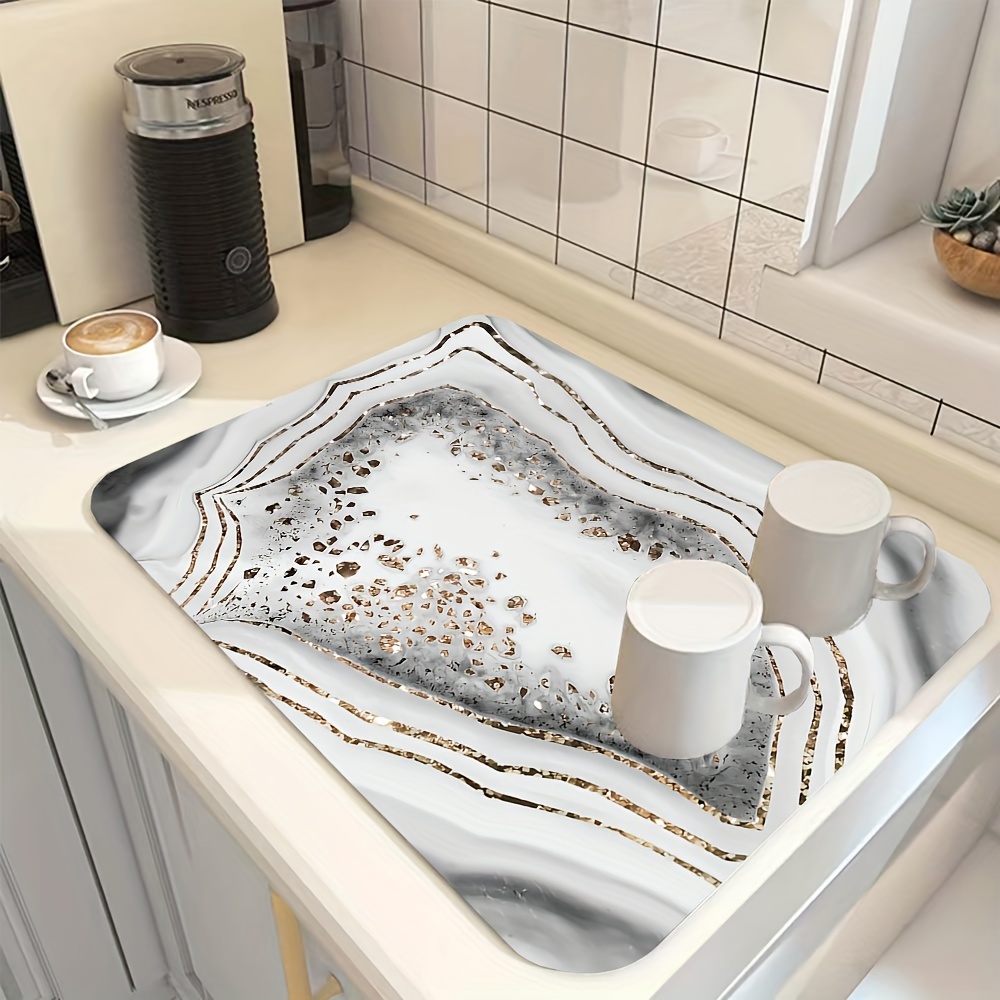 Non slip Gray Dish Drying Mat Soft Rubber Draining Pad For - Temu