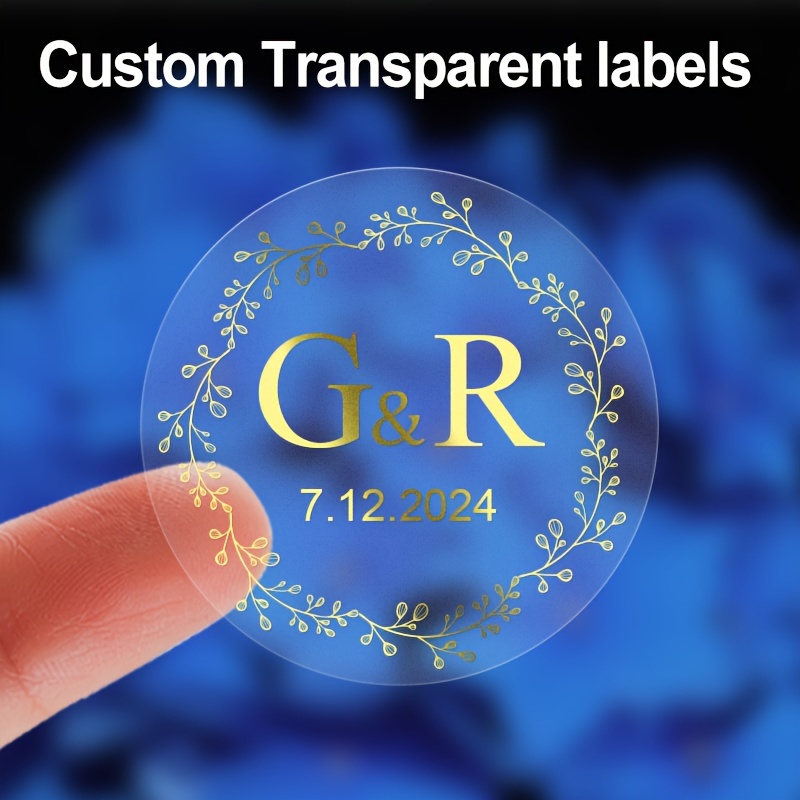 Personalized Transparent Stickers With Golden Embossing - Temu