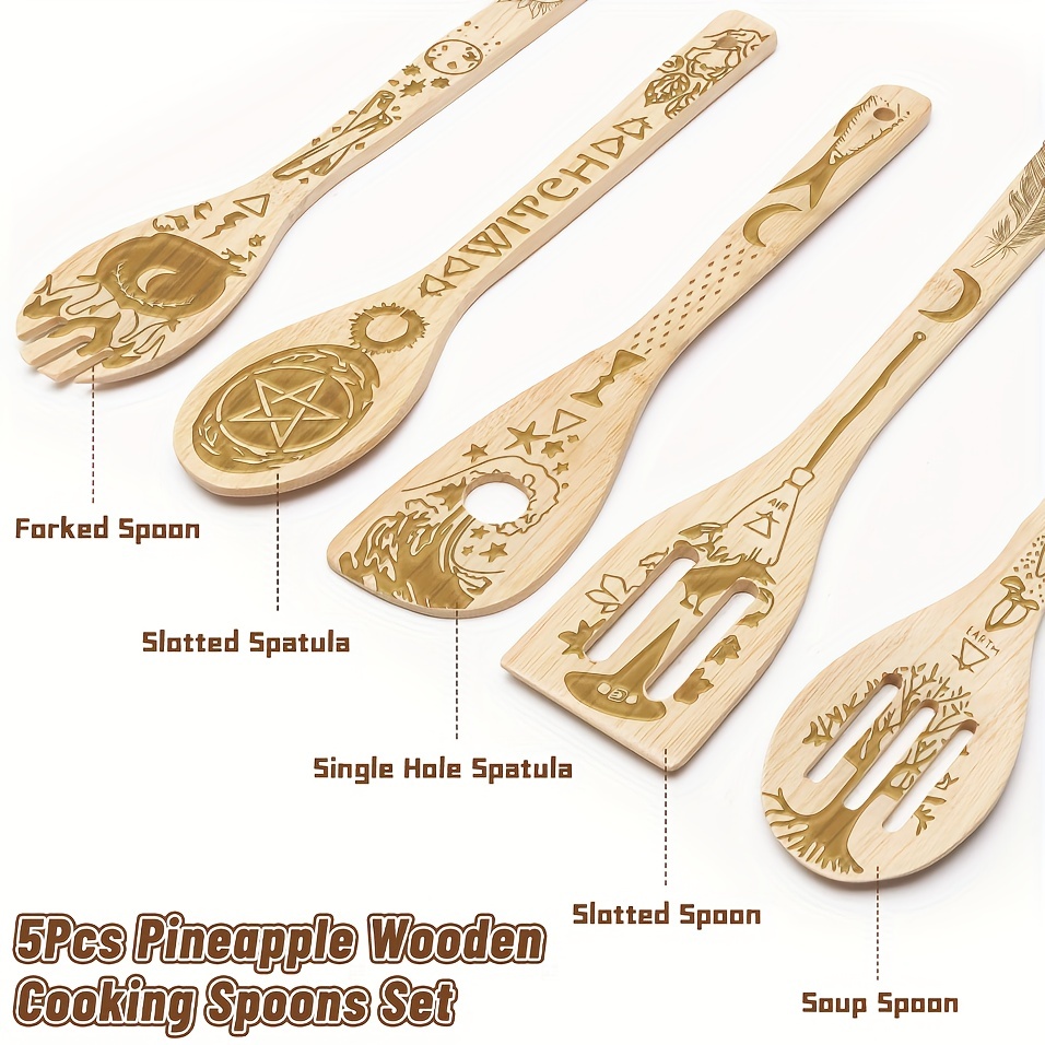  5 PCS Wooden Spoons for Cooking,Witchy Gifts for Women,Wooden  Spatula for Kitchen Witch Decor,Christmas Gifts for Witches,Witch Stuff for  Christmas Kitchen Decor: Home & Kitchen