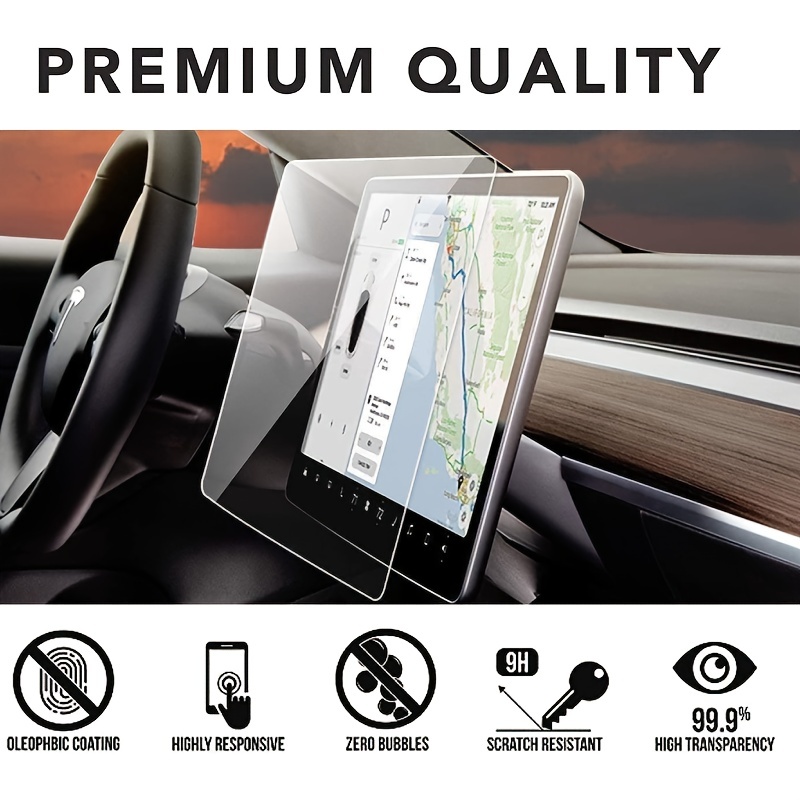  Protescreen Tempered Glass Screen Protector Designed for Tesla  Model 3 / Y Center Control Touchscreen [Automatic Alignment] [9H Hardness]  [Anti-Scratch] for Tesla Model 3 / Y Accessories : Electronics