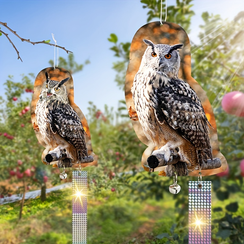 

1pc Patio Balcony Simulation Bird Repellent, Owl 3d Fantasy Double-sided Reflective Ribbon, Bird Repellent Owl