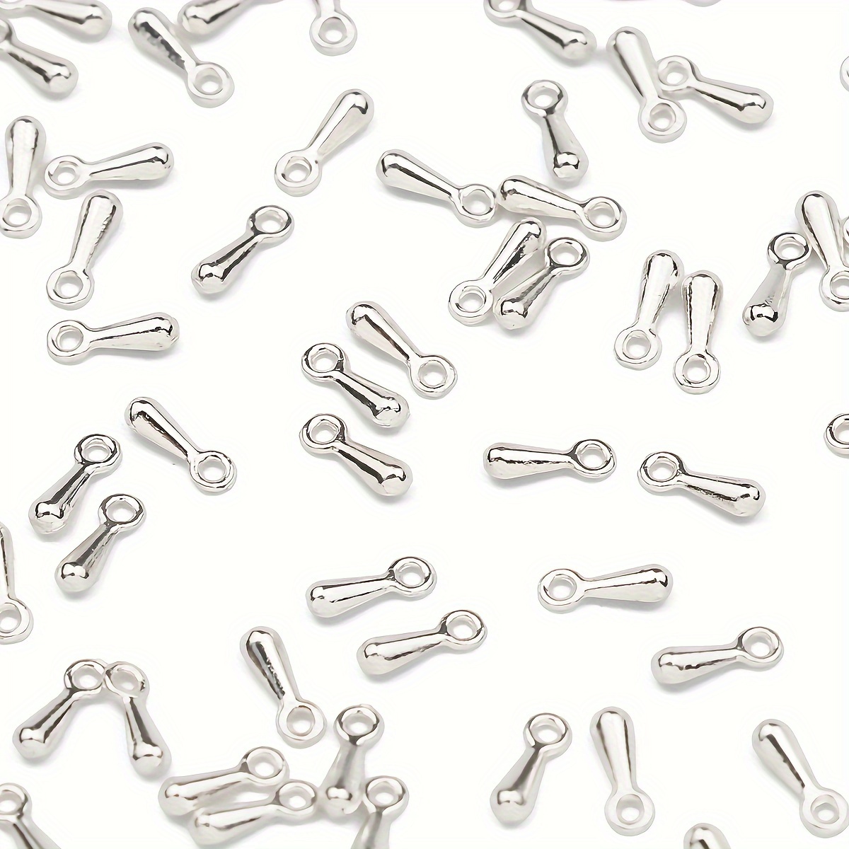 Image of 150pcs 7mm Teardrop Shape Color-retaining Iron Material Pendant Accessories For Diy Handmade Jewelry, Bracelets, Necklaces, Earrings, And Hairpins