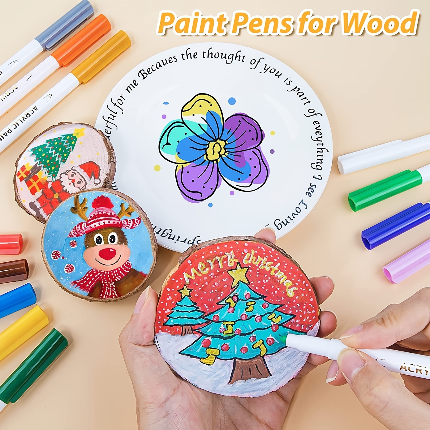 Acrylic Paint Pens Markers Permanent 25 Colors Fine Tip - Temu Ireland