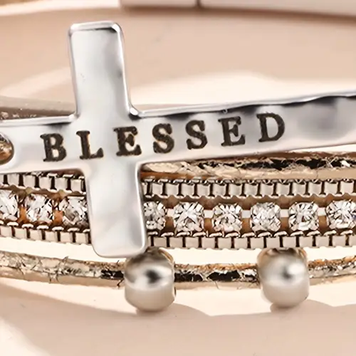 1pc bohemian pu cross womens bracelet