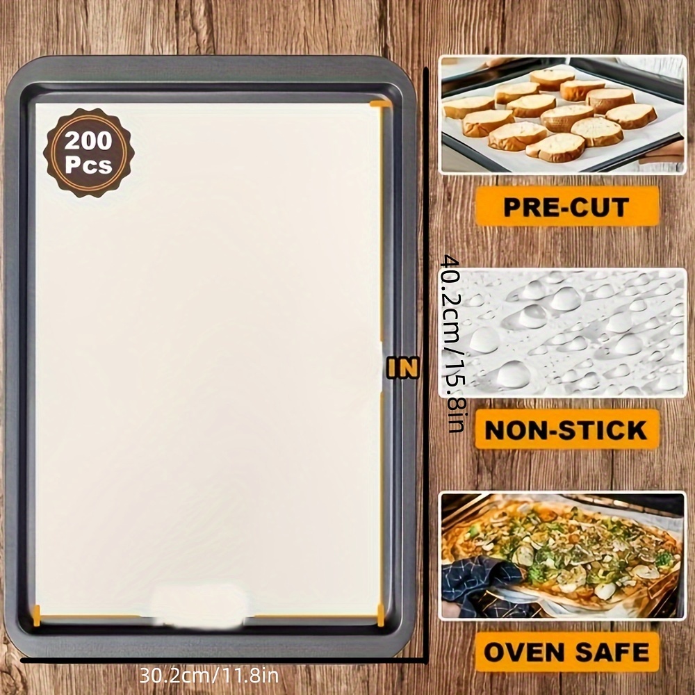 Parchment Paper Baking Sheets, Non-stick Precut Baking Parchment, Perfect  For Baking Grilling Air Fryer Steaming Bread Cup Cake Cookie And More  (unbleached) - Temu