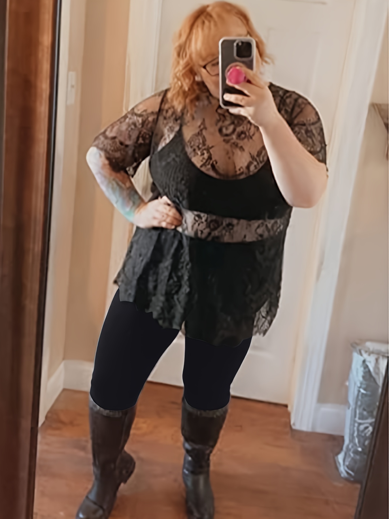 Buttery Smooth Plus Size Sexy Lace Print Leggings