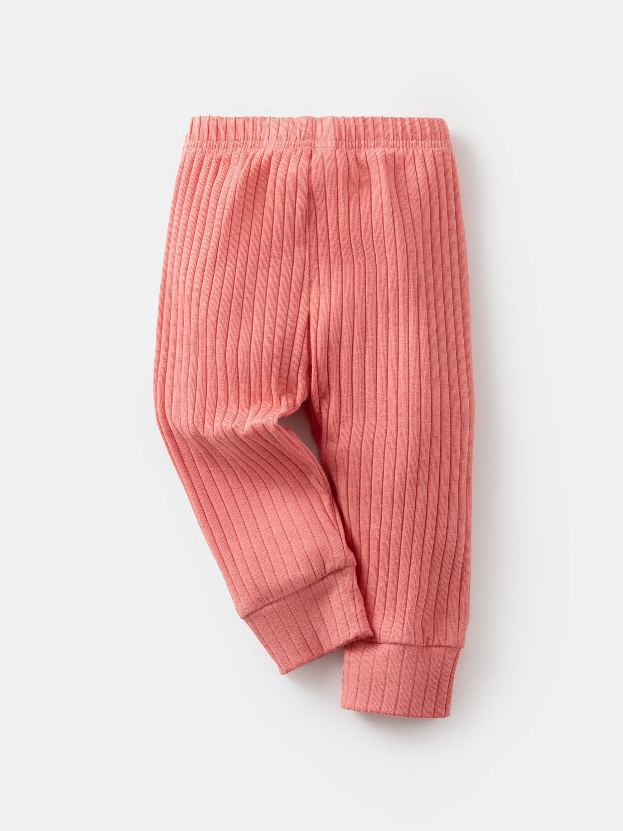 Baby Rib Knit Leggings Toddler's Comfy Cotton Pants Fall - Temu Canada