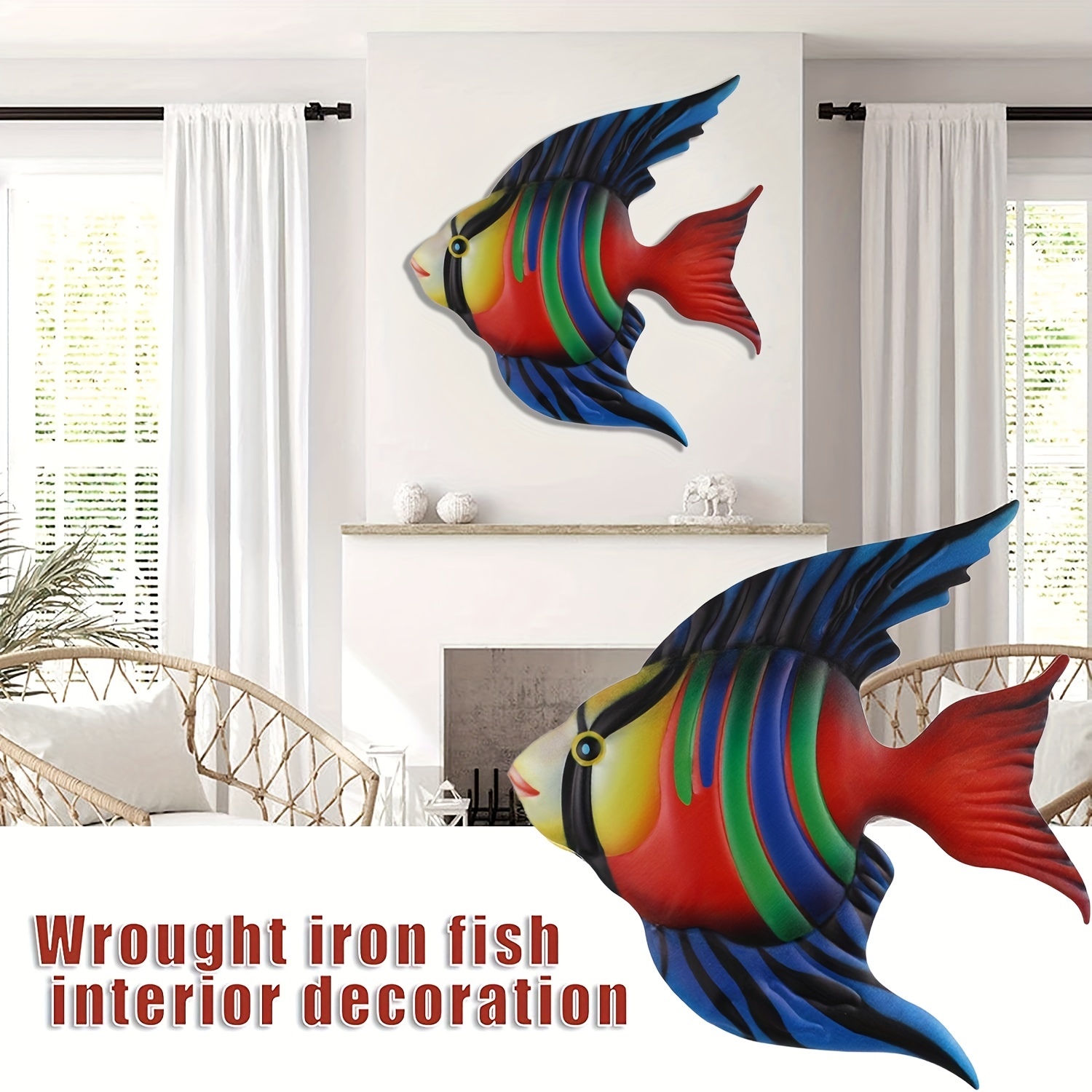 Creative Metal Fish Wall Art Decor Vivid Colorful Metal Fish - Temu