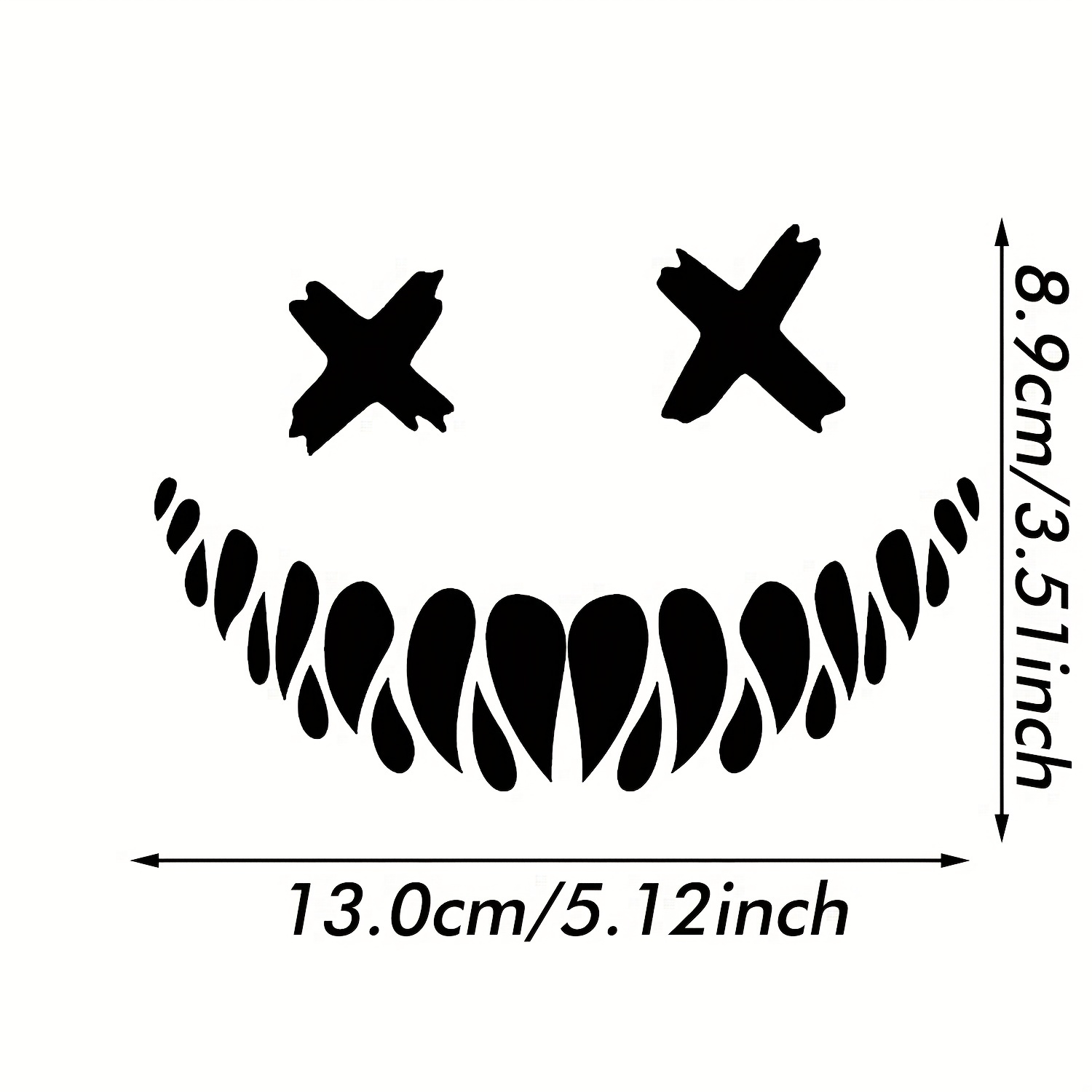 Skull Teeth Helmet Sticker Reflective Waterproof Halloween Stickers