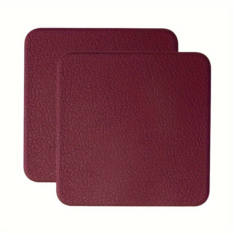 Coasters Faux Leather Square Coasters Waterproof Heat Stain Temu