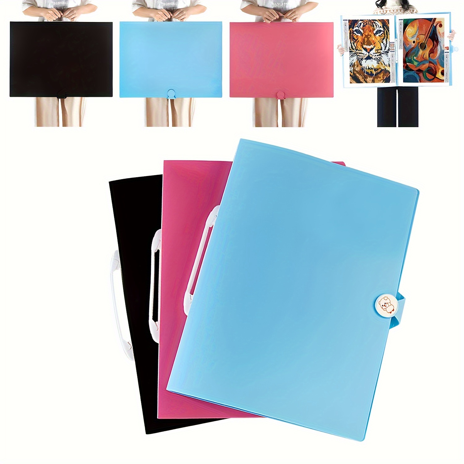 Presentation Book 3 Packs Art Portfolio Binder with Plastic Sleeves 9x12  Portfolio Folder with Artwork Sheet Protectors for Documents 30 Pockets 60