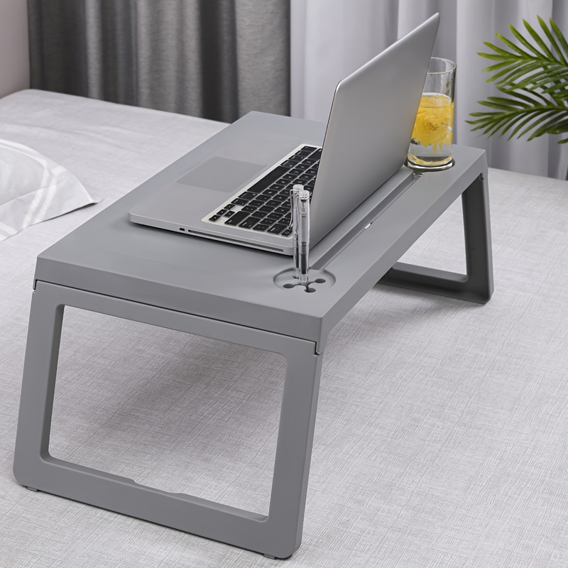SAIJI Laptop Bed Tray Table, Laptop Computer Lap Desk for Bed, Laptop Bed  Desk with Anti-Slip PVC Leather,Adjustable Laptop Stand for Bed Sofa Couch, Bed  Trays for Eating Breakfast(Large,Gray) - It's time