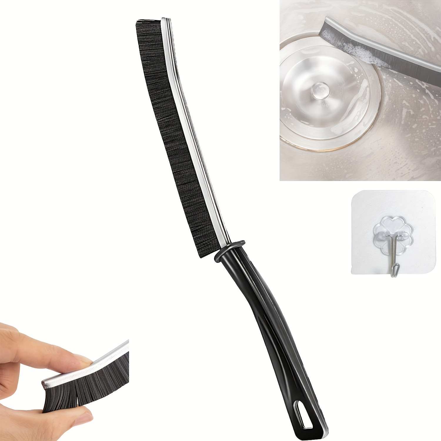 1 2 3pcs Groove Cleaning Brush With Long Handle Hard Bristle Brush  Multifunctional Crevice Brush Window