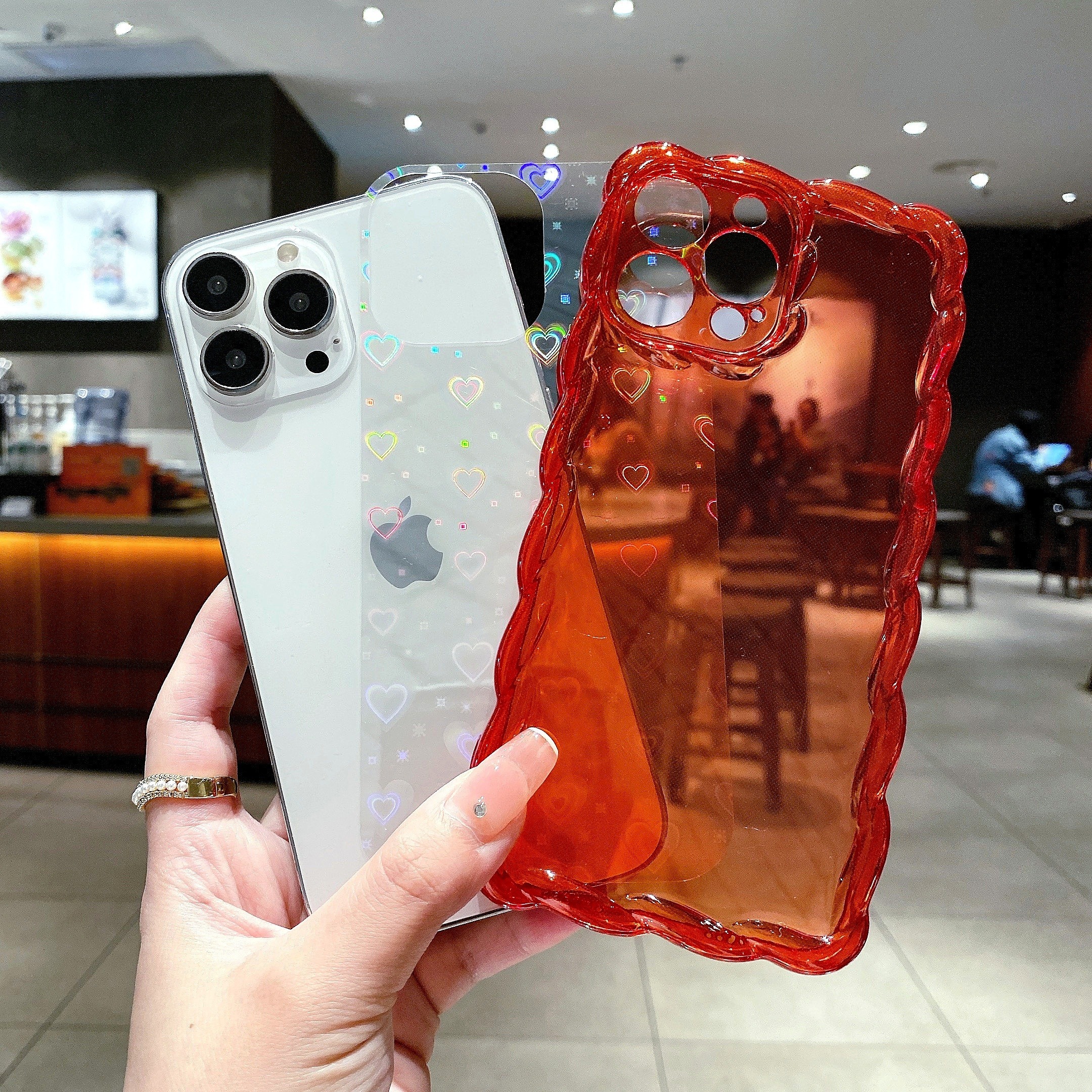 Para iPhone 8 Plus / 7 Plus Carcasa de TPU en color caramelo (rojo)
