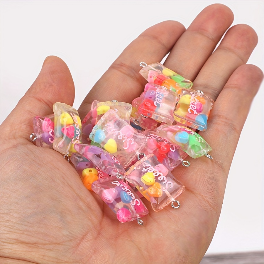 12pcs/Pack Mini Snack Sweet Candy Resin Charms Christmas Halloween