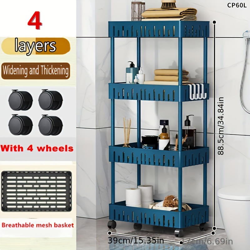 1pc Plastic Kitchen Storage Rack, 3 Layer Storage Rack For Kitchen