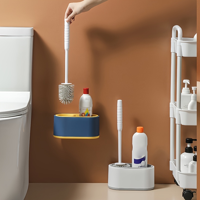 Shamdon Home Collection Brosse WC plate en silicone avec support, ensemble brosse  WC en silicone flexible et support pour salle de bain : :  Cuisine et maison