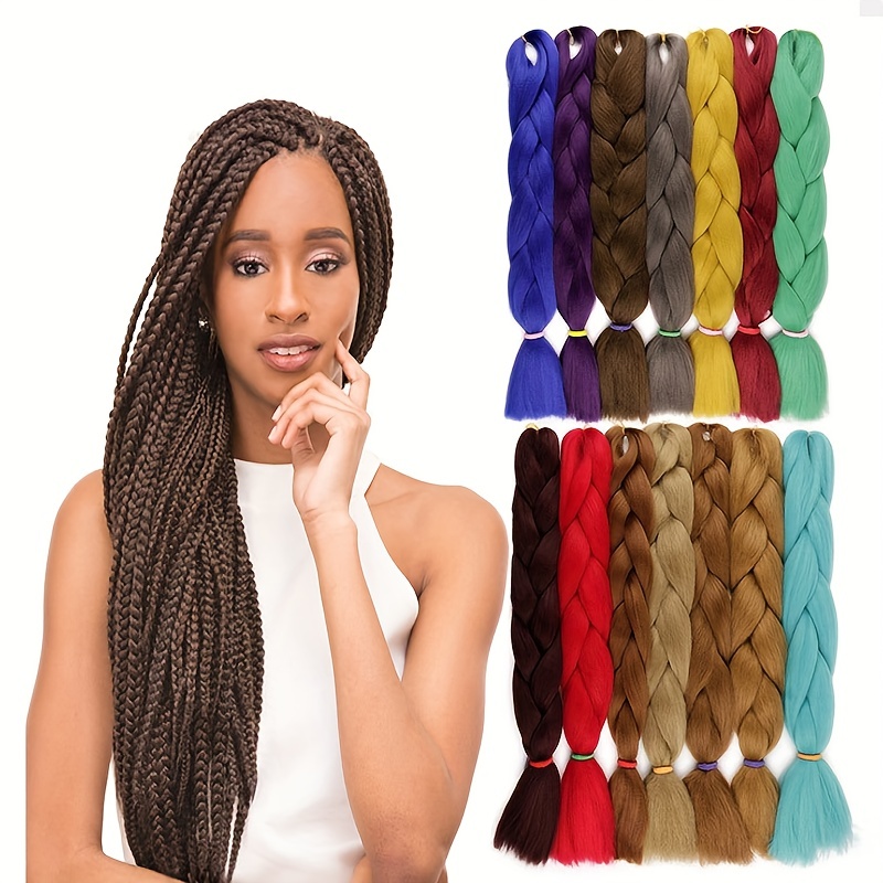 Synthetic Available In Different Colors Jumbo Braiding Hair - Temu